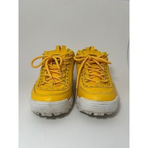 Fila Disruptor 2 Premium Yellow Chunky Sneakers womens 8 5FM00079-743